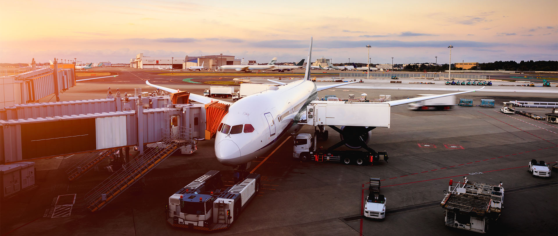 freight plane being loaded at logistics hub